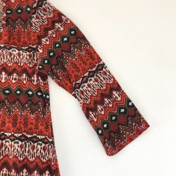 Wilde Geometric Sharkbite Tunic Women's Medium Stretch Knit Scoop Neck Casual - Picture 5 of 9